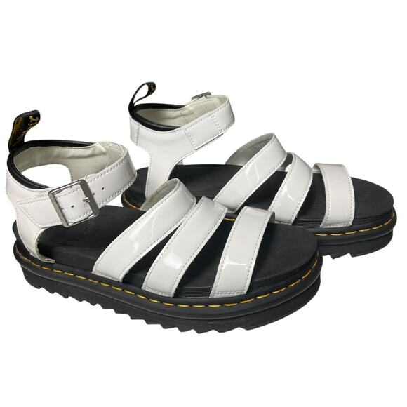 Dr.‎ Martens Blaire Platform Sandals White Patent Leather Women's 10 EU 42 Shoes - Picture 16 of 16